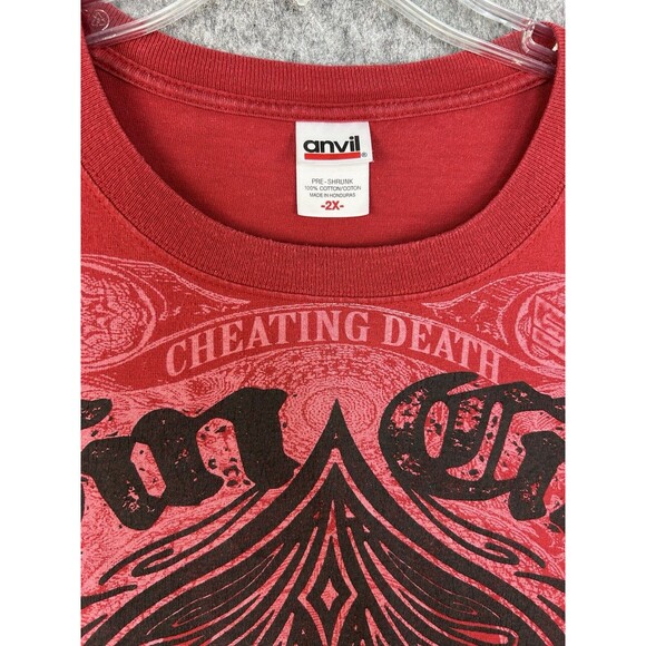 VTG Sin City Motorsports Red T-Shirt Spades Y2K Grunge Size 2XL - Picture 2 of 7
